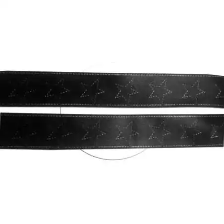 Lacets satin large noir surpiqures et étoiles pour vos chaussures Lacets satin large noir surpiqures et étoiles pour vos chaussures