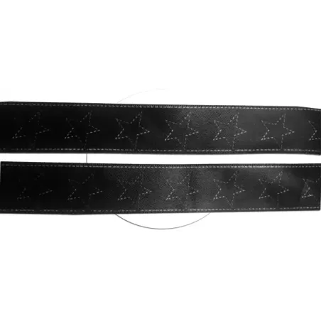 Lacets satin large noir surpiqures et étoiles pour vos…