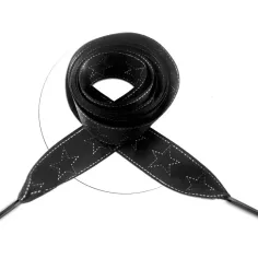 Lacets satin large noir surpiqures et étoiles pour vos…