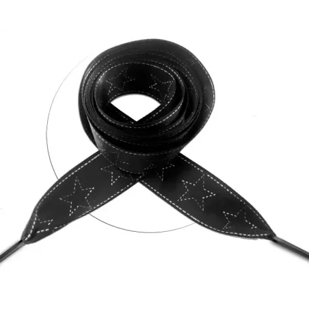Lacets satin large noir surpiqures et étoiles pour vos…