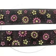 Lacets larges organza noir à pois & fleurs pour vos… 2