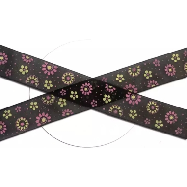 Lacets larges organza noir à pois & fleurs pour vos chaussures