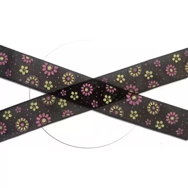 Lacets larges organza noir à pois & fleurs pour vos…