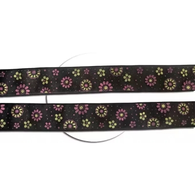 Lacets larges organza noir à pois & fleurs pour vos chaussures