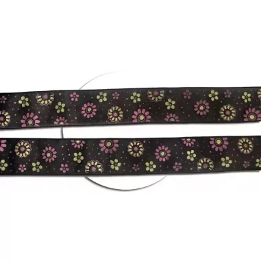 Lacets larges organza noir à pois & fleurs pour vos…