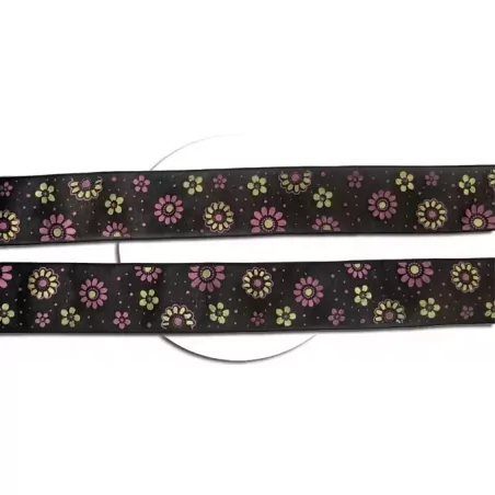 Lacets larges organza noir à pois & fleurs pour vos…