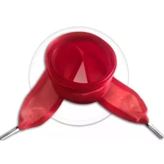 Lacets organdi rouges gansés de satin pour vos chaussures