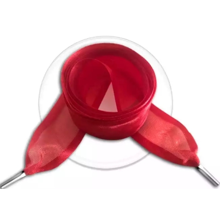 Lacets organdi rouges gansés de satin pour vos chaussures Lacets organdi rouges gansés de satin pour vos chaussures