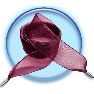 Lacets ruban organza bordeaux pour vos chaussures