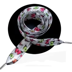 Lacets en satin large gris à papillons colorés pour vos… 2