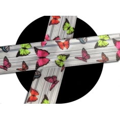 Lacets en satin large gris à papillons colorés pour vos chaussures 2