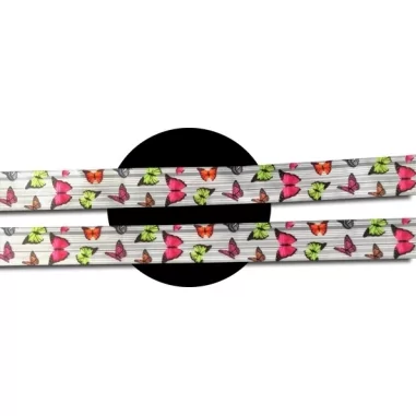 Lacets en satin large gris à papillons colorés pour vos…