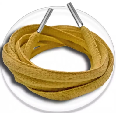 Lacets ronds en moutarde pour vos chaussures