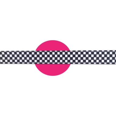 Lacets en satin large bicolores au damier noir & blanc