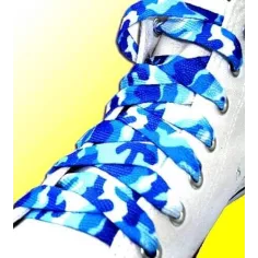 Lacets camouflage bleus pour vos chaussures