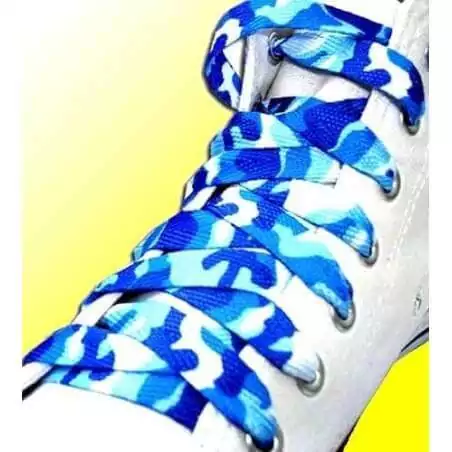 Lacets camouflage bleus pour vos chaussures Lacets camouflage bleus pour vos chaussures