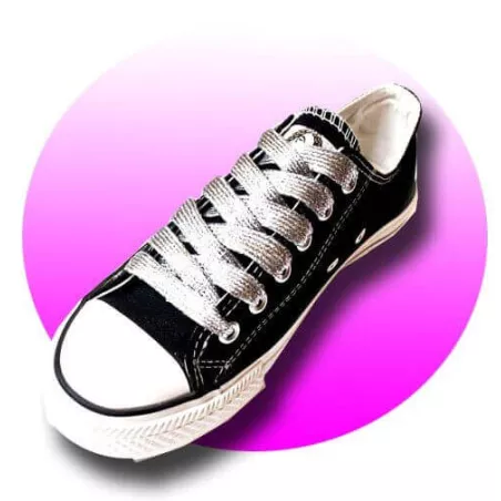 Lacets argentés pailletés pour vos chaussures