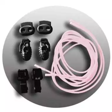 Lacets élastiques auto-bloquants rose pâle pour vos chaussures