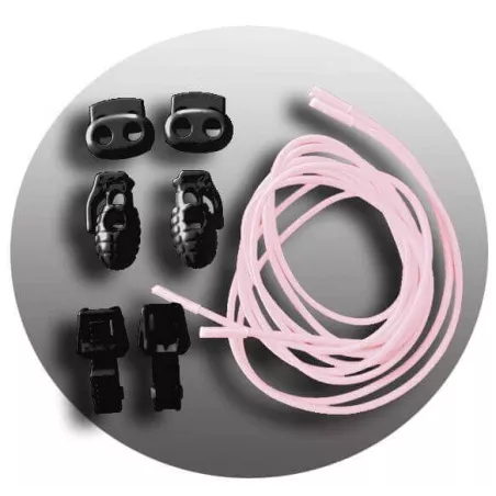 Lacets élastiques roses pâles-sans noeuds-autobloquants-Ach…