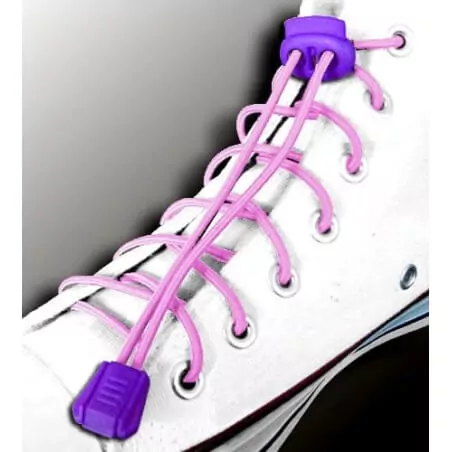 Lacets élastiques auto-bloquants rose pâle pour vos chaussures Lacets élastiques auto-bloquants rose pâle pour vos chaussures