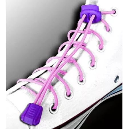 Lacets élastiques roses pâles-sans noeuds-autobloquants-Ach…