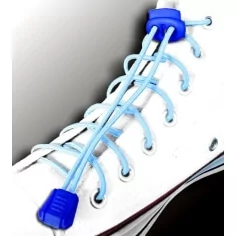 Lacets élastiques autobloquants bleu pâle pour vos chaussures