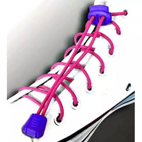 Lacets élastiques rose fuchsia pour vos chaussures