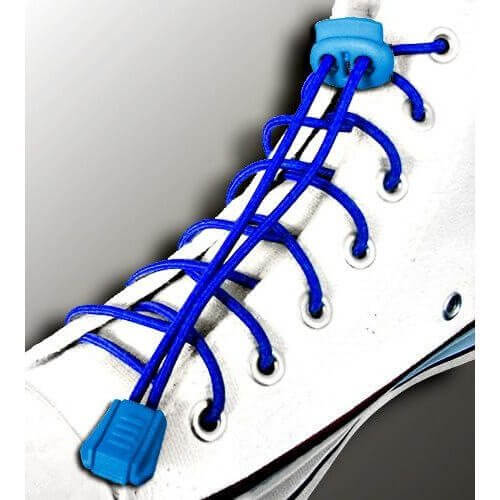 Lacets élastiques en bleu électrique sans noeud