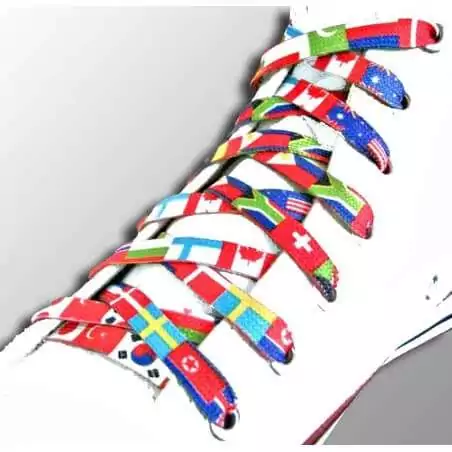 Lacets plats aux motifs drapeaux colorés pour vos chaussures