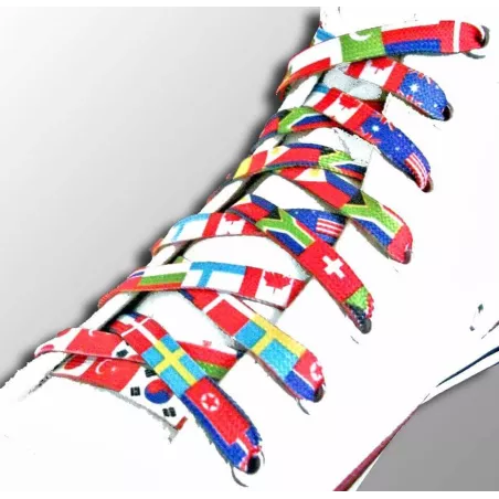 Lacets de chaussures originaux multicolores à motifs…