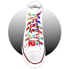 Lacets de chaussures originaux multicolores à motifs… 2