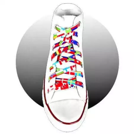 Lacets plats aux motifs drapeaux colorés pour vos chaussures
