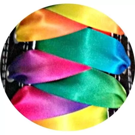 Lacets larges satin multicolore pour vos chaussures