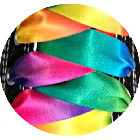 Lacets larges satin multicolore pour vos chaussures