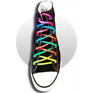 Lacets de chaussures multicolores fluos et ronds, en…