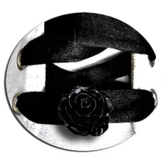 Décorations de lacets bijoux fleur rose noire en vente…