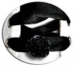 1 paire x ​décorations de lacets rose 3D noire