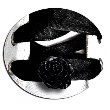 Décorations de lacets bijoux fleur rose noire en vente…