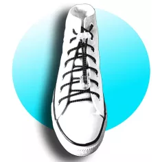 Lacets élastiques noirs et gris-sans noeuds-autobloquants-A… 2