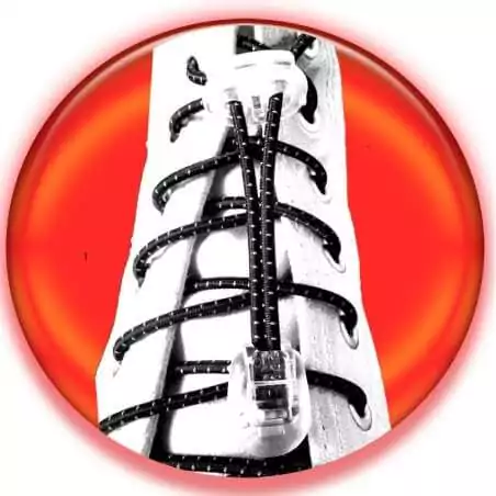 Lacets élastiques autobloquants noirs réflectifs pour vos chaussures