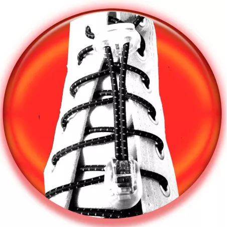 Lacets élastiques noirs et gris-sans noeuds-autobloquants-A…