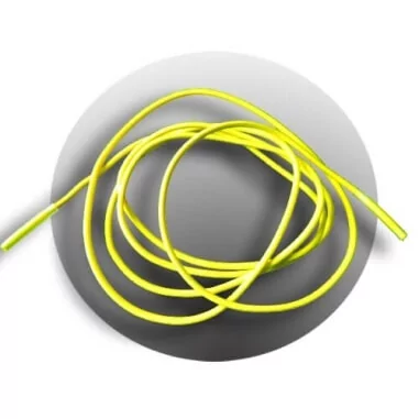 Lacets fins ronds élastiques jaunes fluos pour vos chaussures