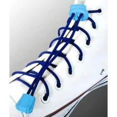 Lacets élastiques autobloquants bleu marine pour vos chaussures