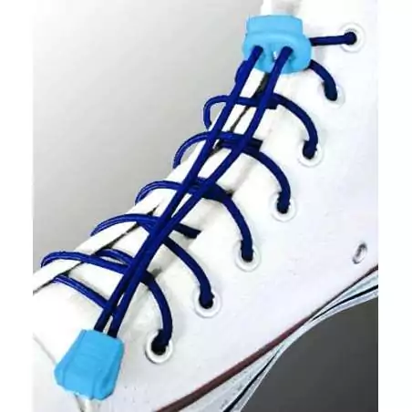 Lacets élastiques autobloquants bleu marine pour vos chaussures Lacets élastiques autobloquants bleu marine pour vos chaussures