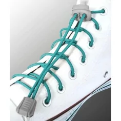 Lacets élastiques autobloquants en bleu canard pour vos chaussures