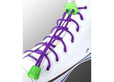 ​​1 paire x lacets élastiques violets+stoppeurs+bloqueurs