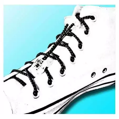 Lacets élastiques autobloquants noirs réflectifs pour vos chaussures