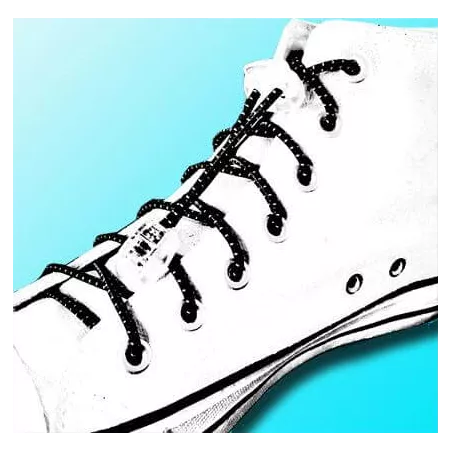 Lacets élastiques noirs et gris-sans noeuds-autobloquants-A…