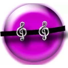 Décorations, bijoux de lacets musique argentés .vente…