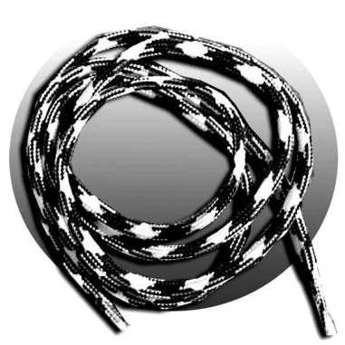 Lacets de chaussures noirs blancs bicolores ronds, en…